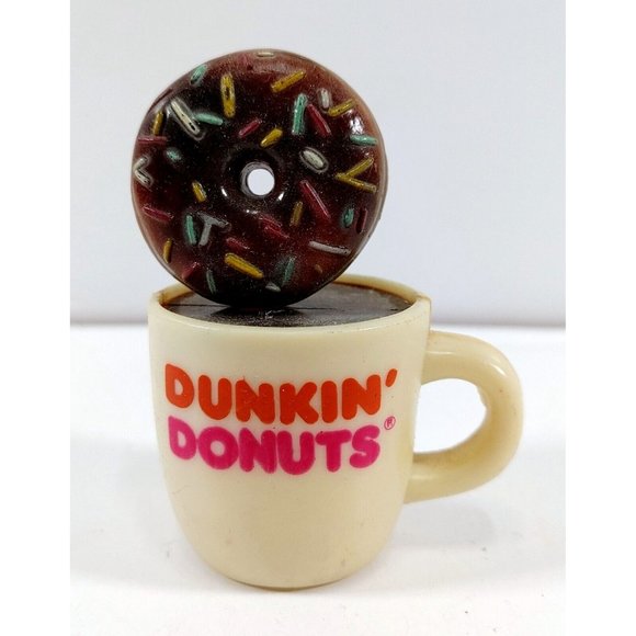DUNKIN DONUTS Box 12 Little Donuts & Coffee Cup w/Donut Fridge Magnets Vintage - Picture 3 of 7